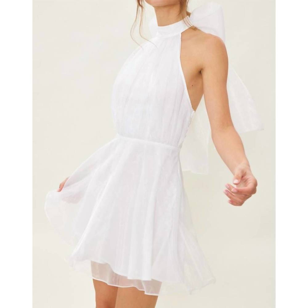 IDEM DITTO I'm the Centerpiece Mini Dress Halter Bow at neck Bridal - Picture 1 of 4